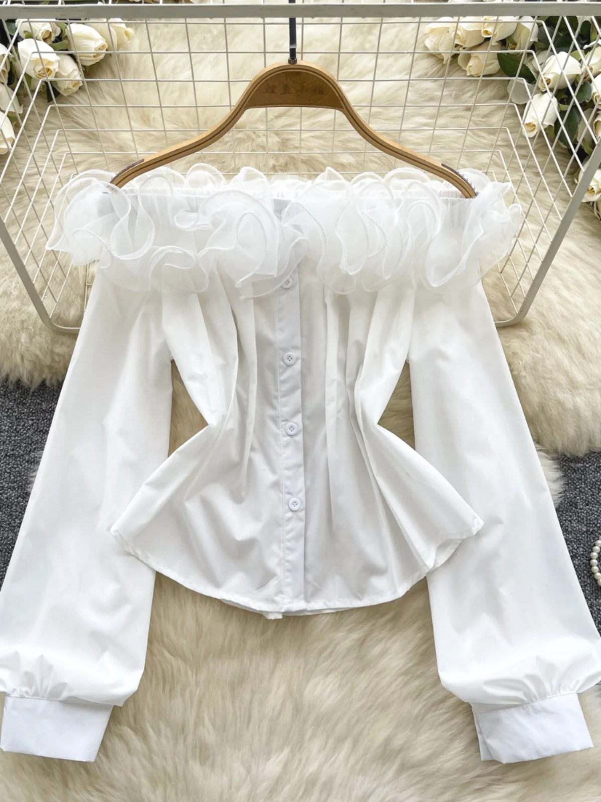 

Elegant Shoulder-Bow Shirt Women's Fashion Autumn Long Sleeve Korean Style Loose Fit Casual Shirt Beautiful Bud Design