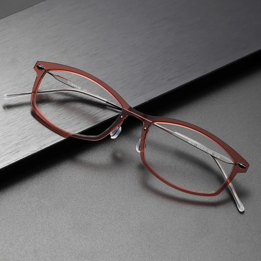

6512 screwless business square pure titanium glasses frame