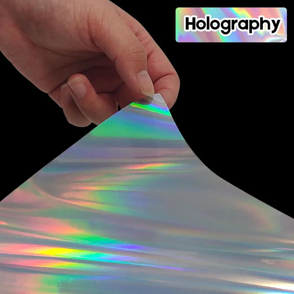 20 Hojas De Pegatinas Holográficas A4: Vinilo Adhesivo Imprimible Para Inyección De Tinta (4 Patrones: Piedras, Lunares, Arcoíris, Estrellas)