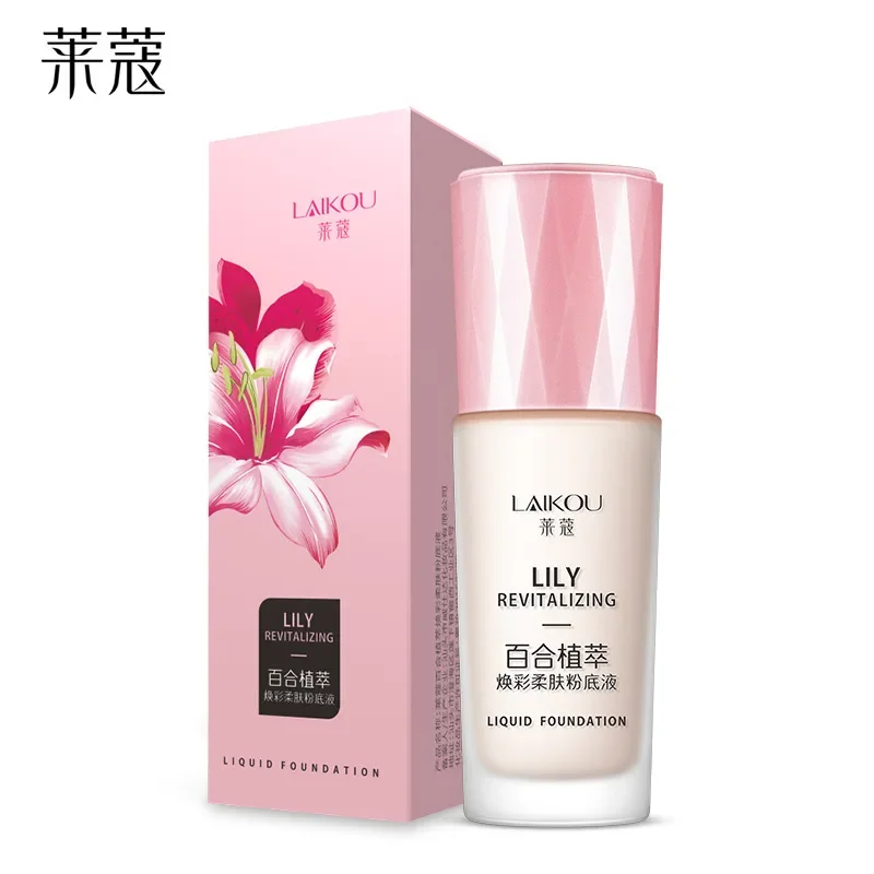 

LAIKOU Lily Foundation Makeup Base Face Cream Liquid Foundation Concealer Hydrate Moisturizer Oil Control Waterproof 50ml