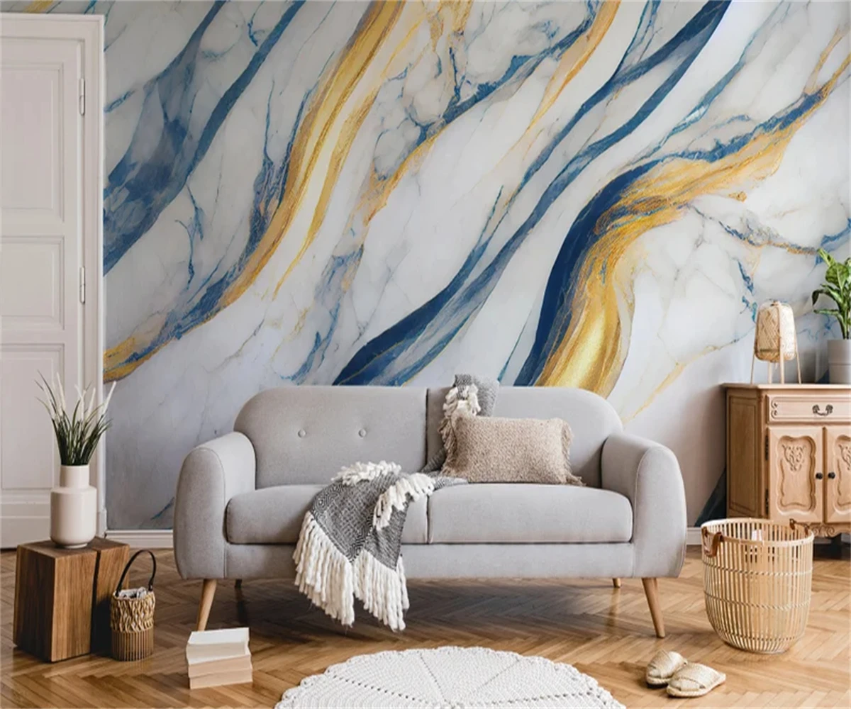 beibehang Customize the latest bedroom abstract blue living room decoration painting background wallpaper