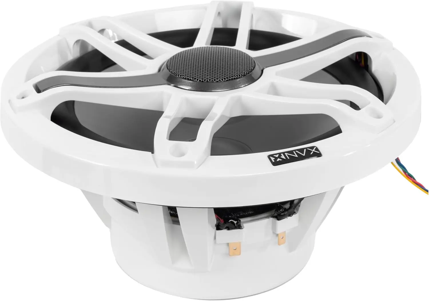 MVSP8 Premium 8" 2-Way Marine Coaxial Speakers, 750W Max, 250W RMS, 1” Silk Dome Tweeters, with RGB LED Lighting for Boats/UTV