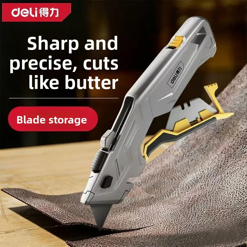 Industrial grade art knife heavy-duty all steel thickened,with built-in blades and rubber coated handle,durable and long-lasting