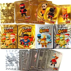 55Pcs/Set Stumble Guys Cards Gold Silver Foil Shiny Anime Board Game Collection Flash Figure Trading Card Birthday Xmas Kid Gift