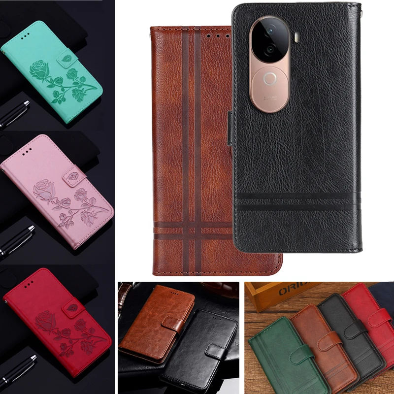 Wallet Flip Cover Leather For Vivo iQOO Z9s Pu Leather Phone Bags protective Holster Fundas For Vivo iQOOZ9s Vivo iQOO Z9 s