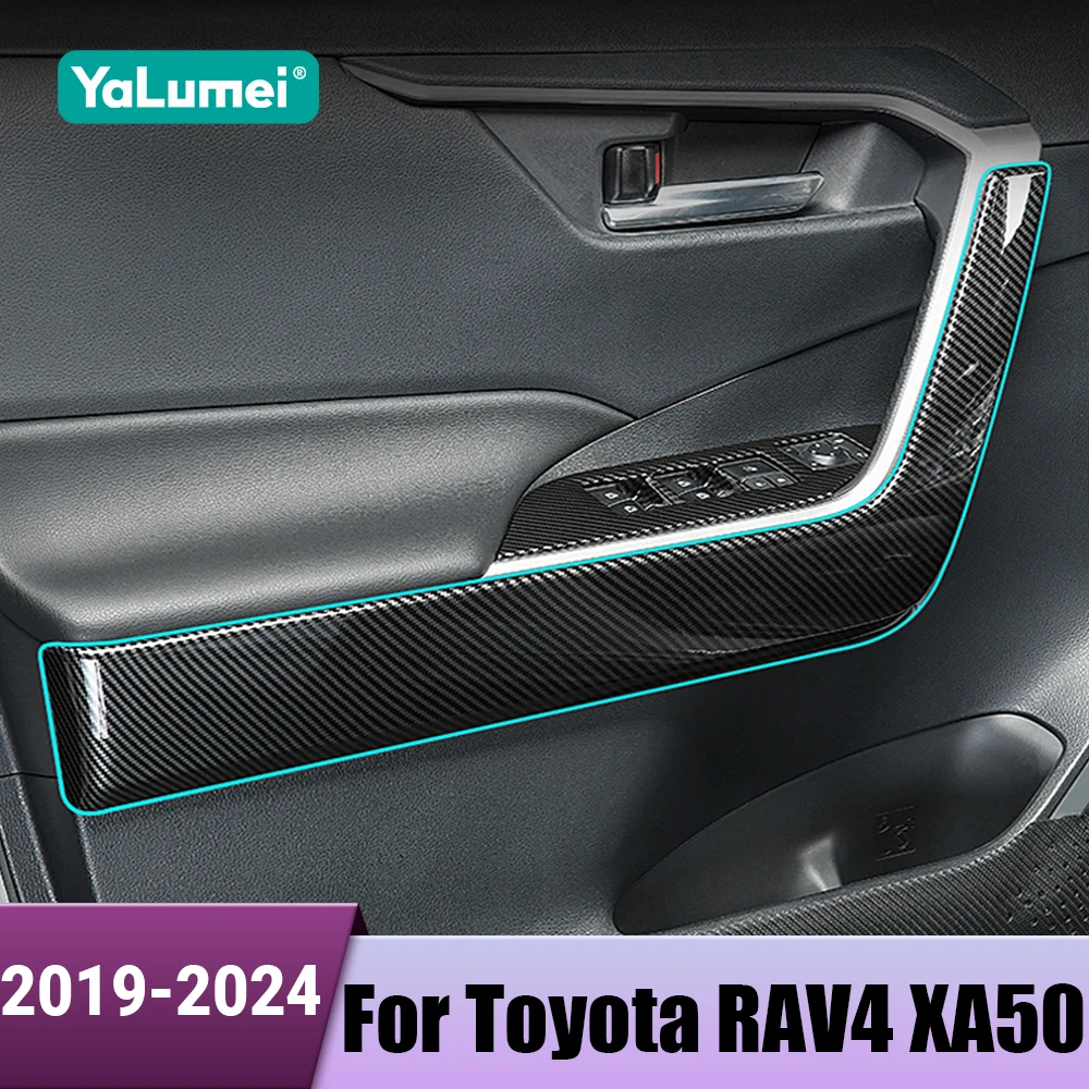 

Дверная ручка автомобиля, подлокотник, панель, накладки из АБС-пластика, аксессуары для Toyota RAV4 XA50 2019 2020 2021 2022 2023 2024, гибридные