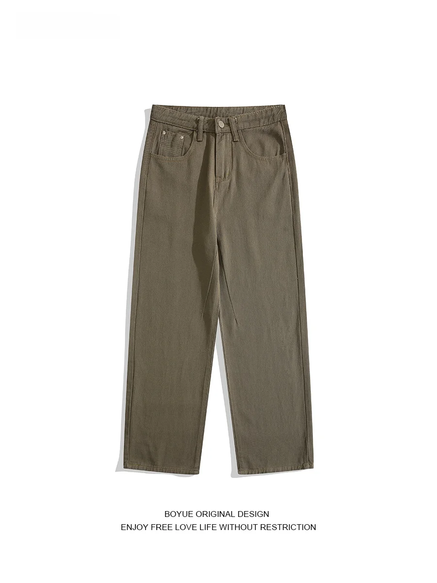 

Мужские джинсы Boyue Brown прямого кроя, повседневные, свободные, из денима, со средней посадкой, на молнии, молодежный стиль, цвет «Пустынный ветер»