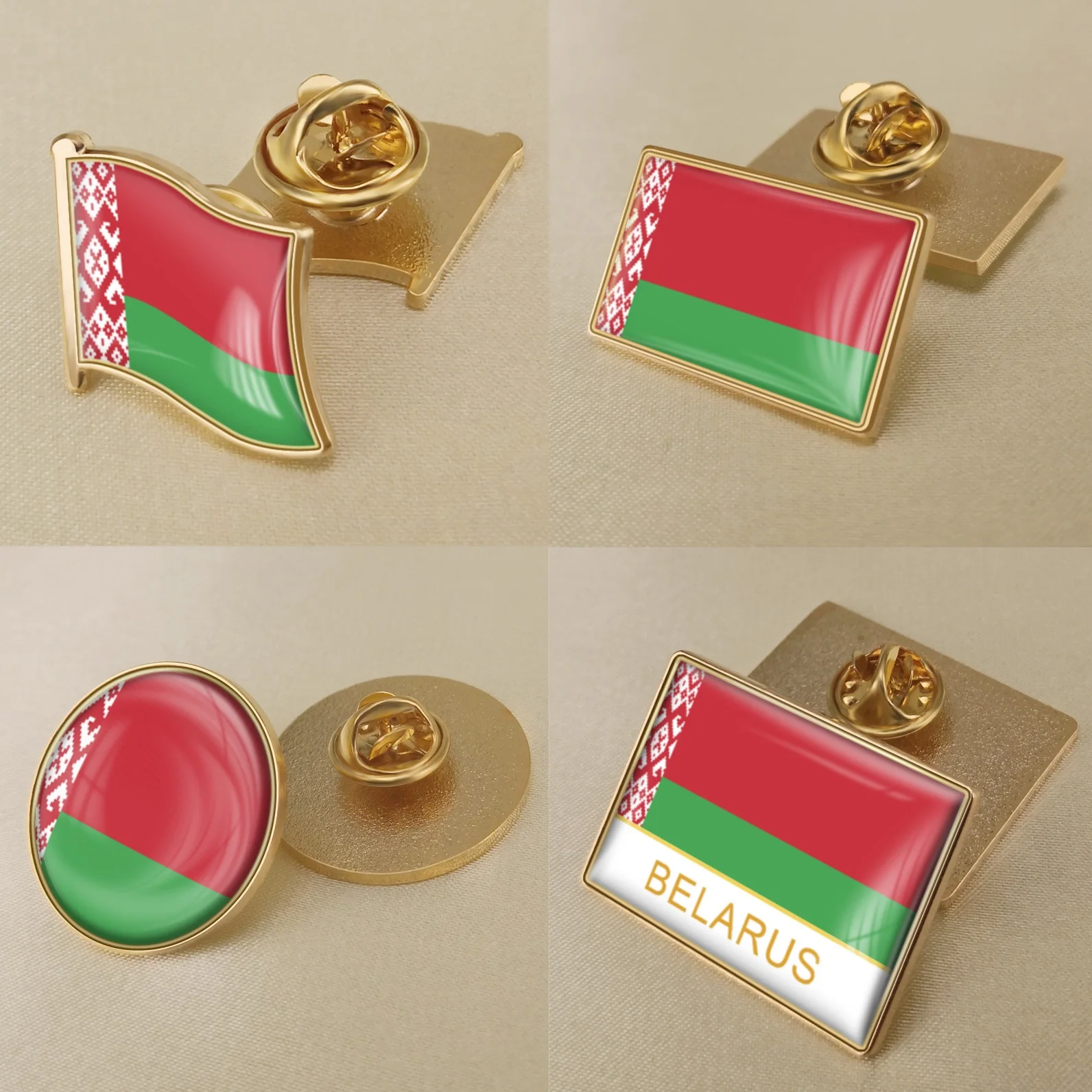 Belarus Flag National Emblem Brooch Badges Lapel Pins