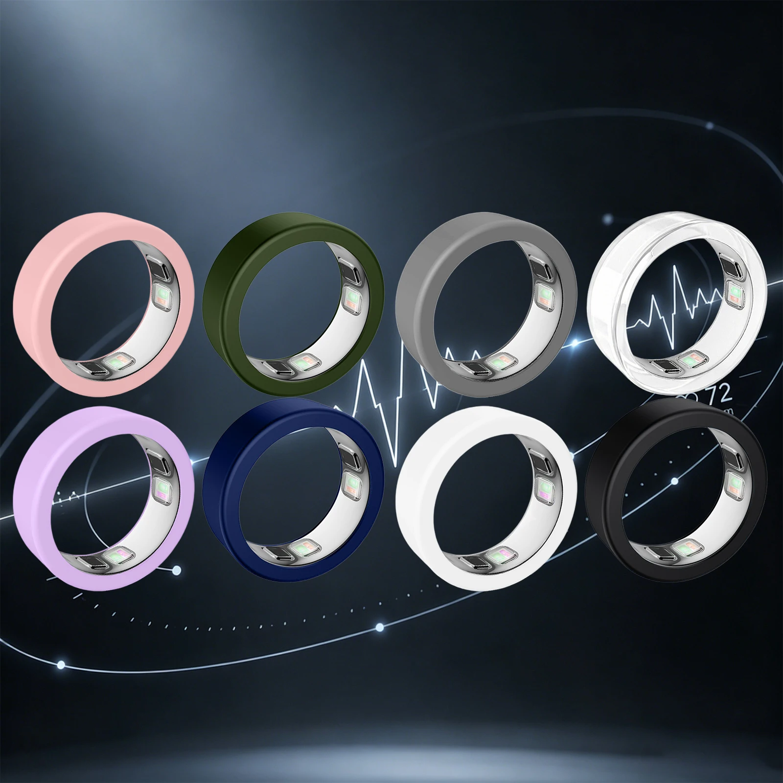 4/8 Pack Silicone Ring Protector Fits for Oura Ring 5 Protective Sleeve Skin Ring Protector Case for Gym Woking Out Women Men
