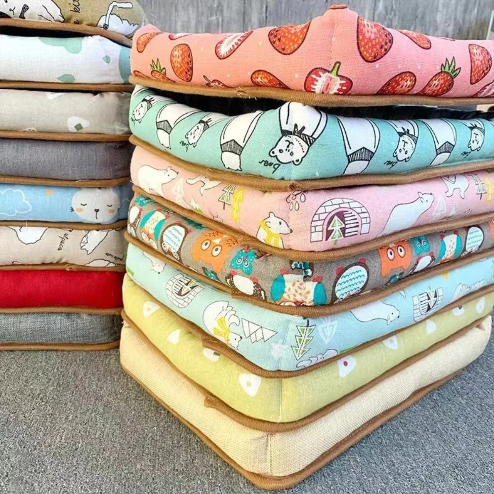 

D9 Random Color Cat Bad Linen Rattan Woven Cool Mat Pet Ice Pad Cartoon Teddy Bear Small Dog Bed Summer Cat Cooling Sleeping Pad