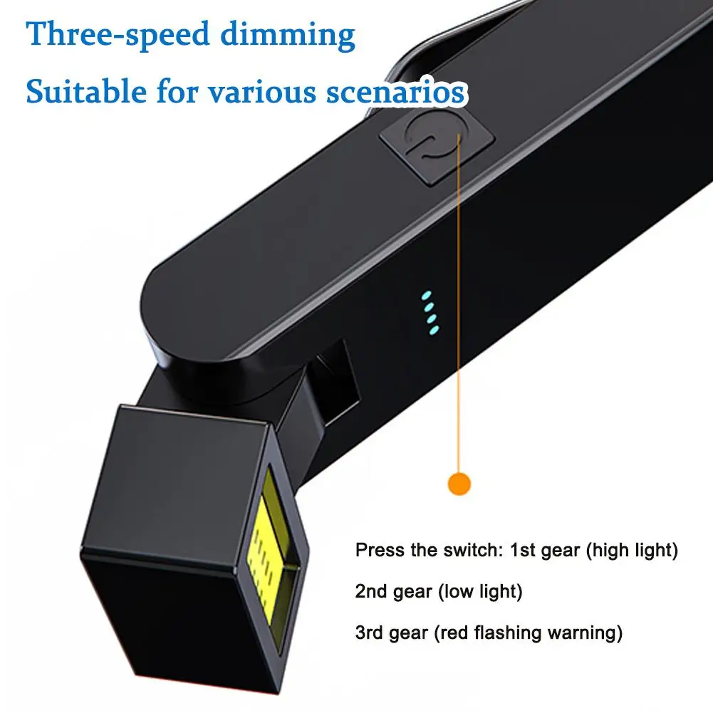 Mini Tool Light Long Battery Life Rechargeable Magnetic Suction Portable Flashlight Outdoor Camping Warning Clothes Clip Light