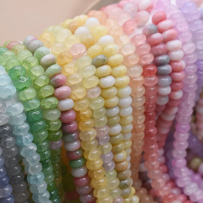 5x8mm 50 teile/beutel Gemischte Farbe Glas Perlen Rad Flache Runde Lose Perlen für Schmuck Machen DIY Zubehör handgemachte – Detail 1