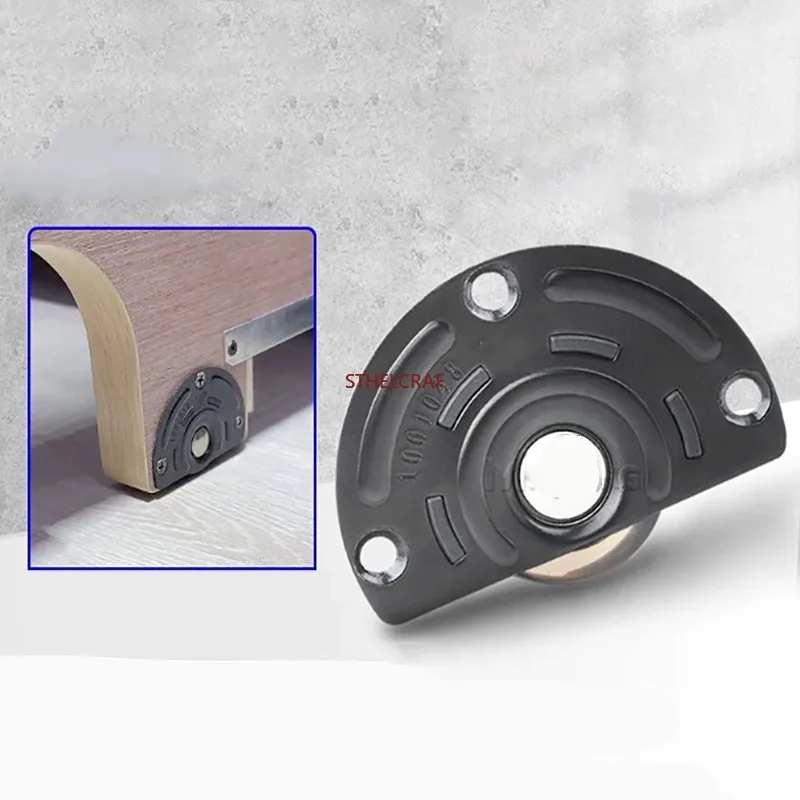 2PC Silent Wear-resistant Directional Slide Wheels 1.5 Inch Heavy-duty Furniture Side-mounted Casters Desk Moving Rubber Casters