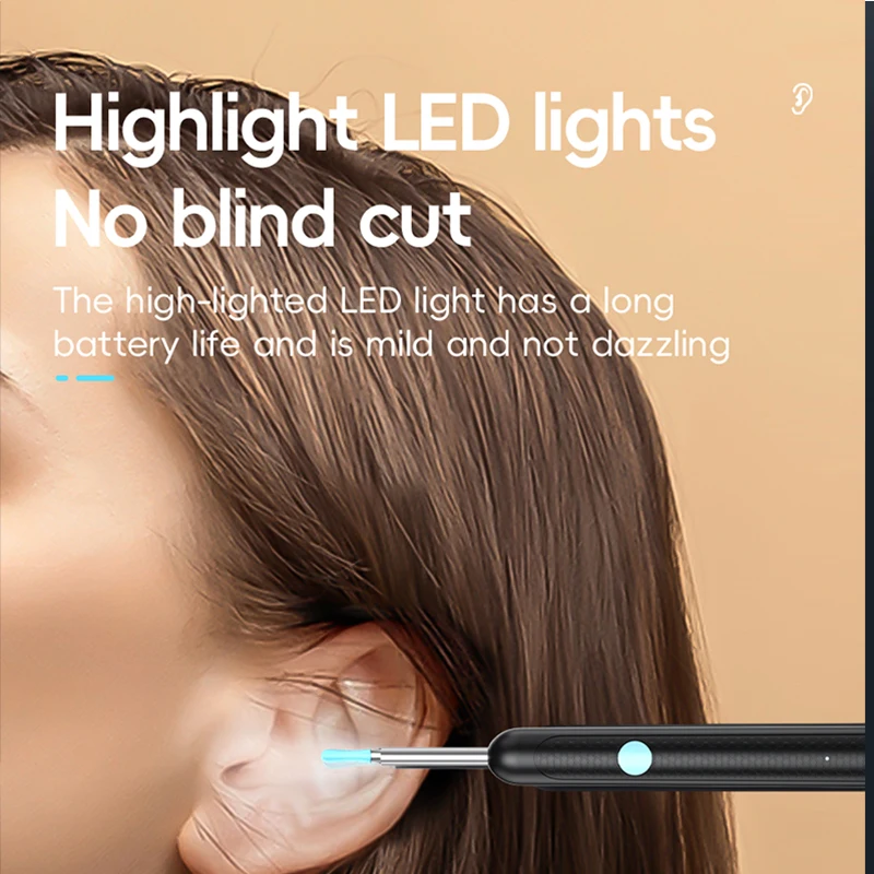 smart ear stick wax cleaner camera device for ear cleaner ear removal tool WIFI Connection HD LED Lights Earpick Endoscope EBHL2