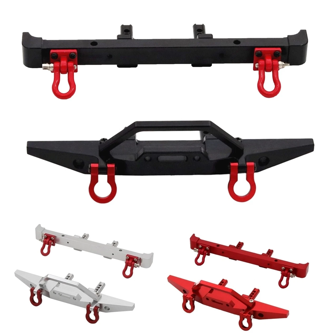 MN128 MN 128 Metal Front and Rear Bumper with Tow Hook 1/10 RC Crawler Car Upgrade Parts Accessories