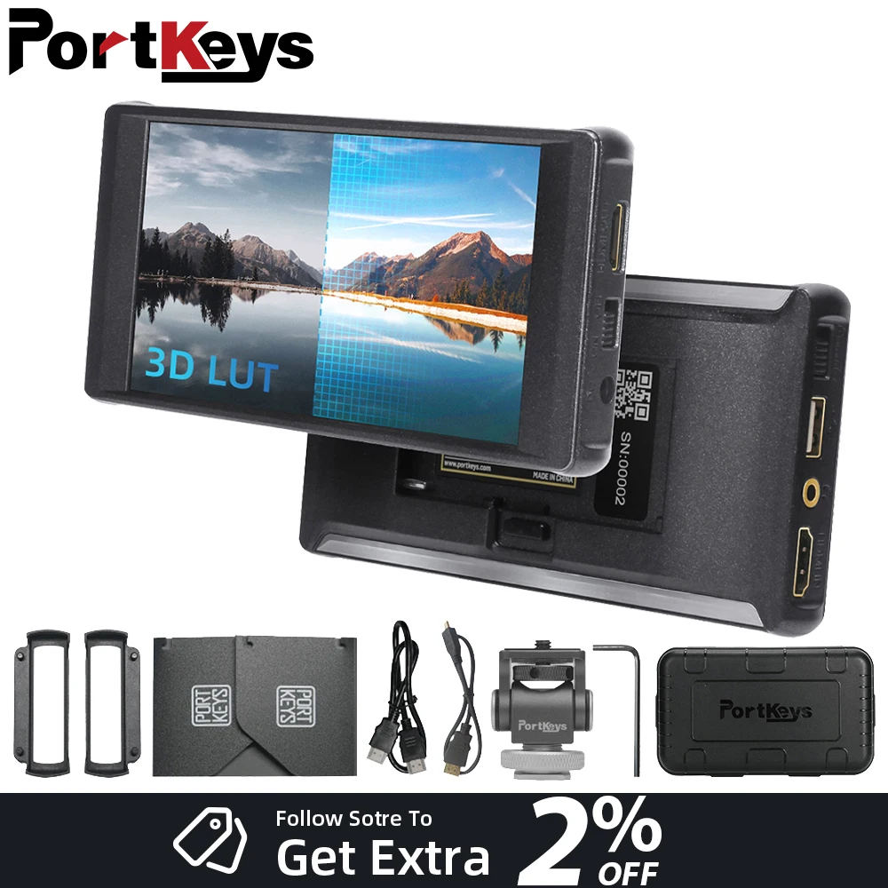 

Portkeys PT6 5.2 inch Monitor Touch Screen 3D LUT 600nit 1080P 4K Display Field Mointor for Live Streaming