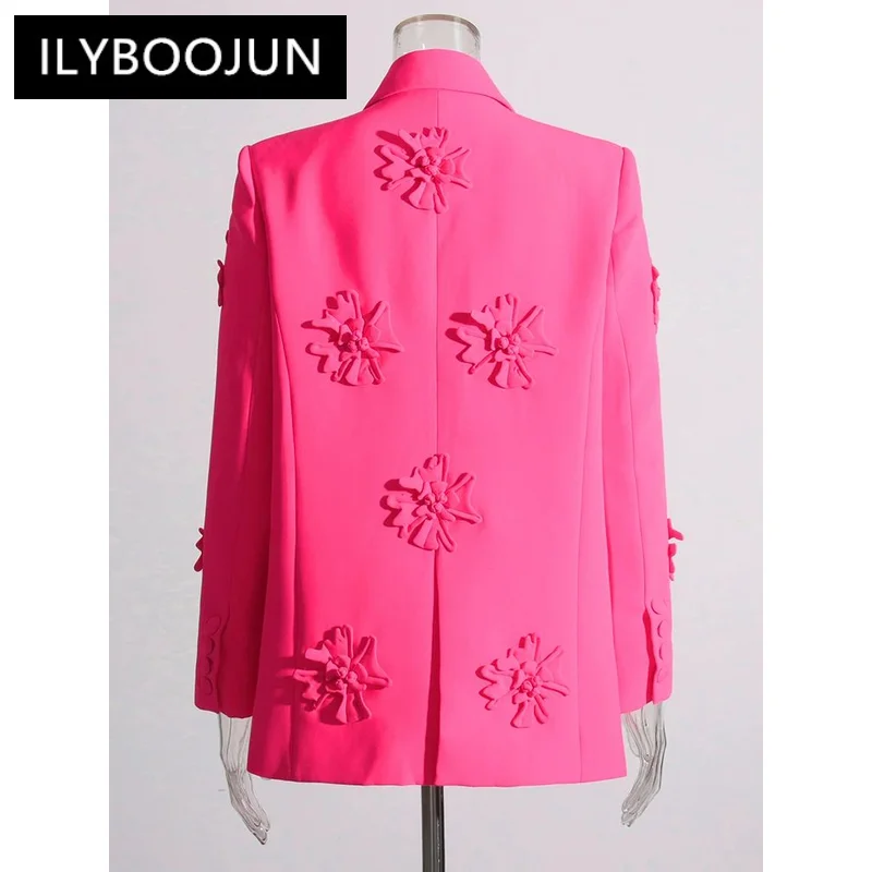 ILYBOOJUN Patchwork Floral Blazers For Women Notched Collar Long Sleeve Slim Temperament Blazer Female Fashion Style Clothing