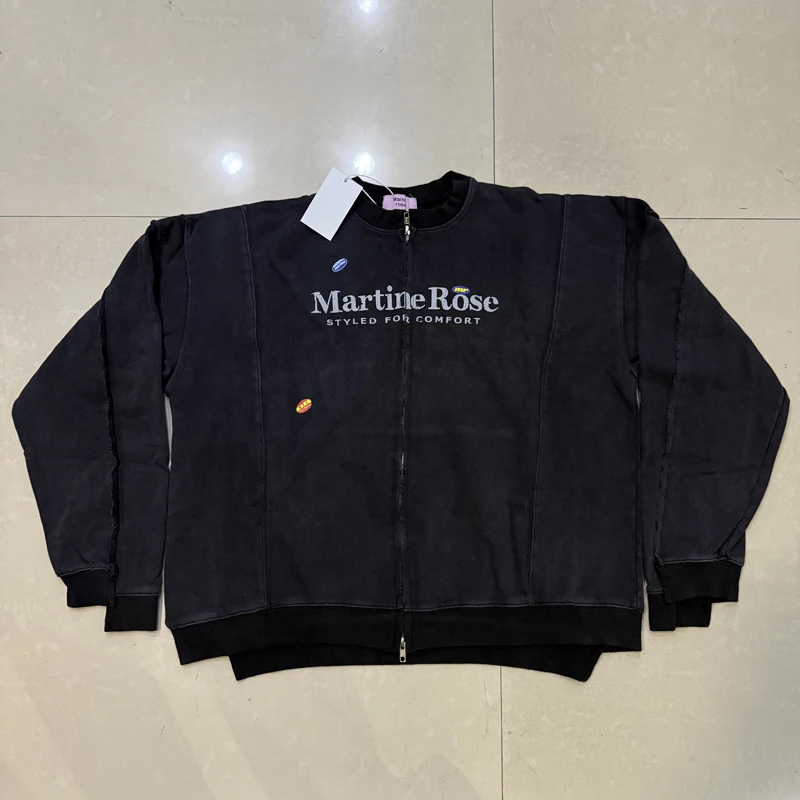 

New Brand Real Photo Martine Rose Jacket Coat Hith Quality Men Retro Cardigan MARTINE ROSE Zipper Hoodie