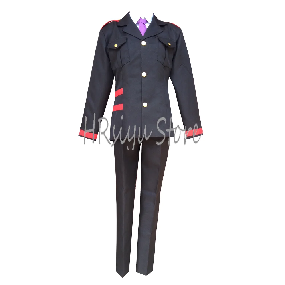 

Anime Cosplay Kazuma Black military Uniform Suit Outfit Costume Halloween Party Costume