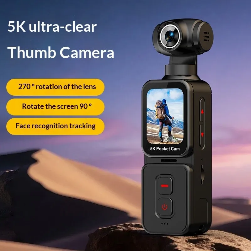 

5K Sports Camera with Rotating Lens, Outdoor Handheld DV with Display, HD Action Camera