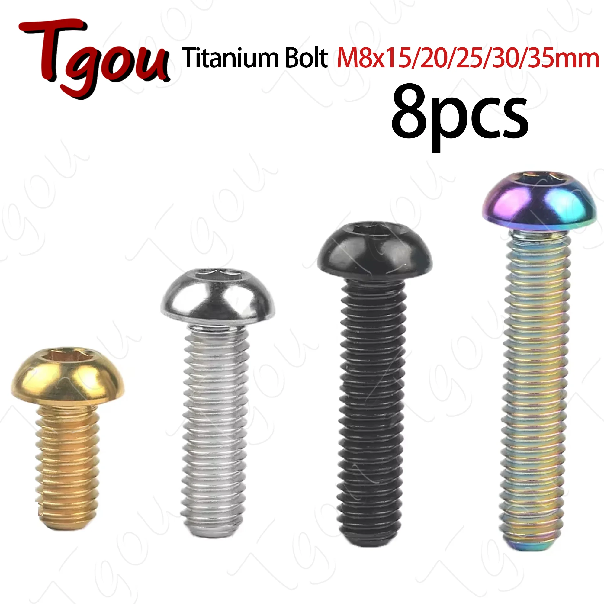 

Титановый болт Tgou M8x15/20/25/30/35 мм, болты с шестигранной головкой для дискового тормоза мотоцикла, 8 шт.