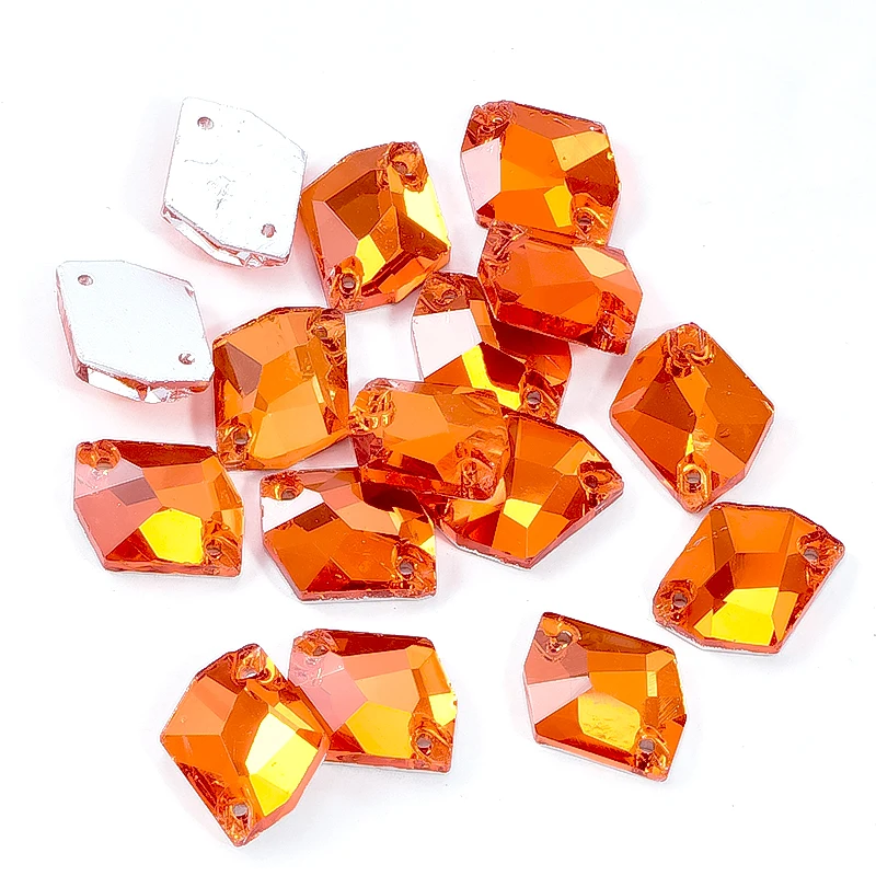 BOBOHOO Orange Rivoli Tropfen Glas Flatback Nähen Steine Kristall Steine Nähen auf Strasssteine Für Handarbeiten Kleidungsstück Strass DIY – Detail 5