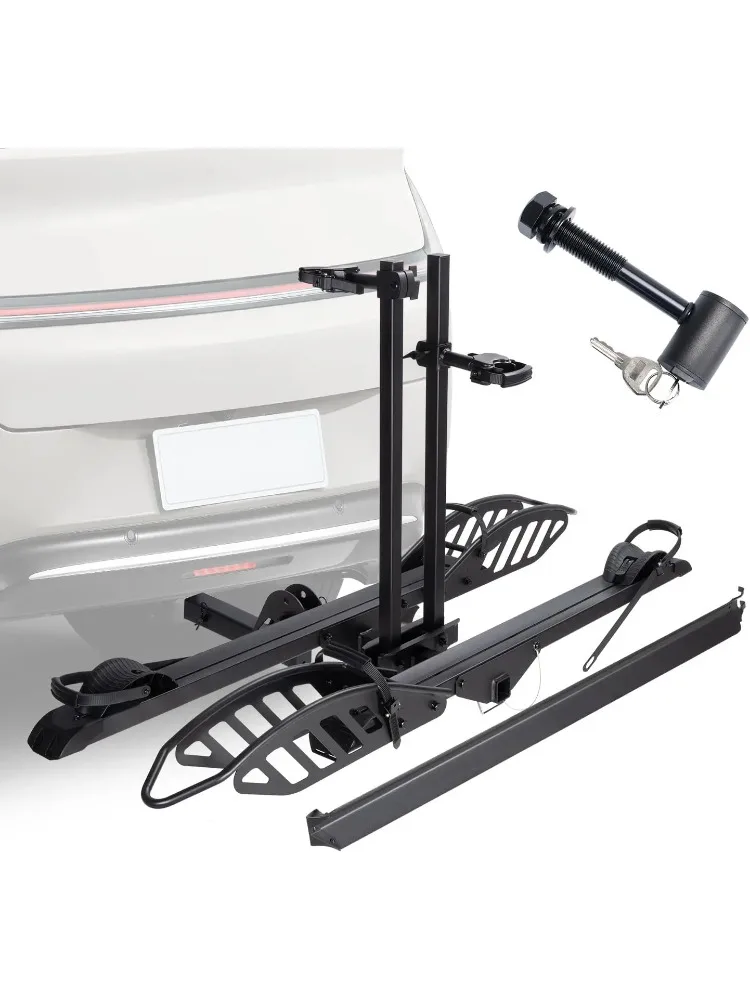 

Двойной держатель для электрического велосипеда со складной рампой, вместимость 200 фунтов для буксирного сцепного устройства