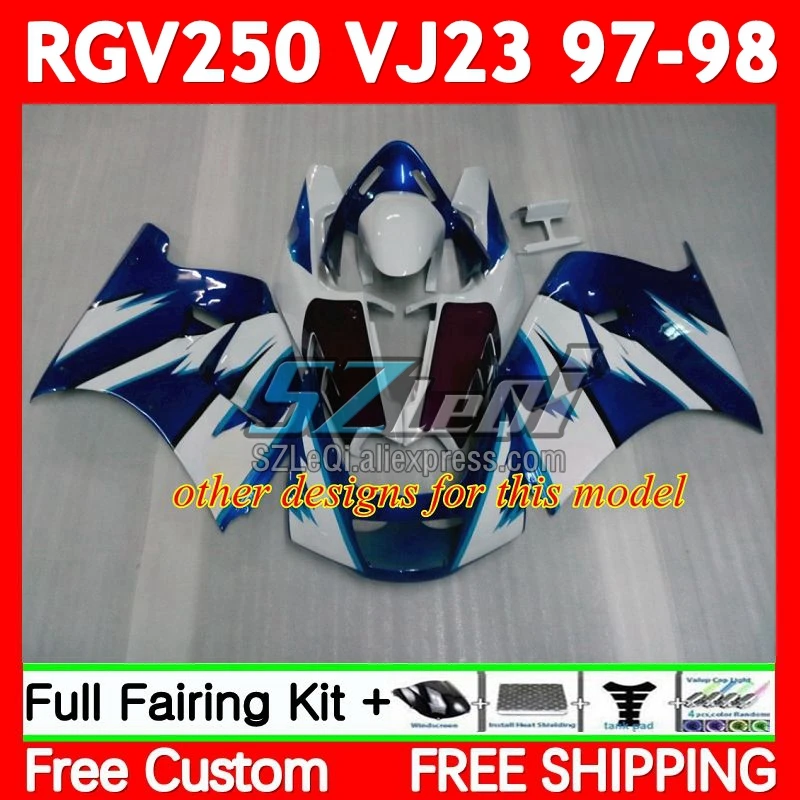 Body For SUZUKI RGV250 SAPC VJ23 RGV-250 VJ 23 Bodywork 68No.7 RGV Movistar Blue 250 CC RGVT250 97 98 RGVT-250 1997 1998 Fairing