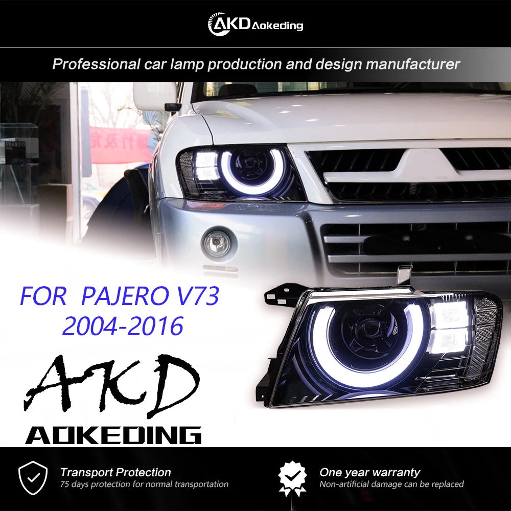 

AKD Car Lights for Pajero V73 LED Headlight 2004-2016 Headlights V77 V75 DRL Turn Signal High Beam Angel Signal DRL Accessories