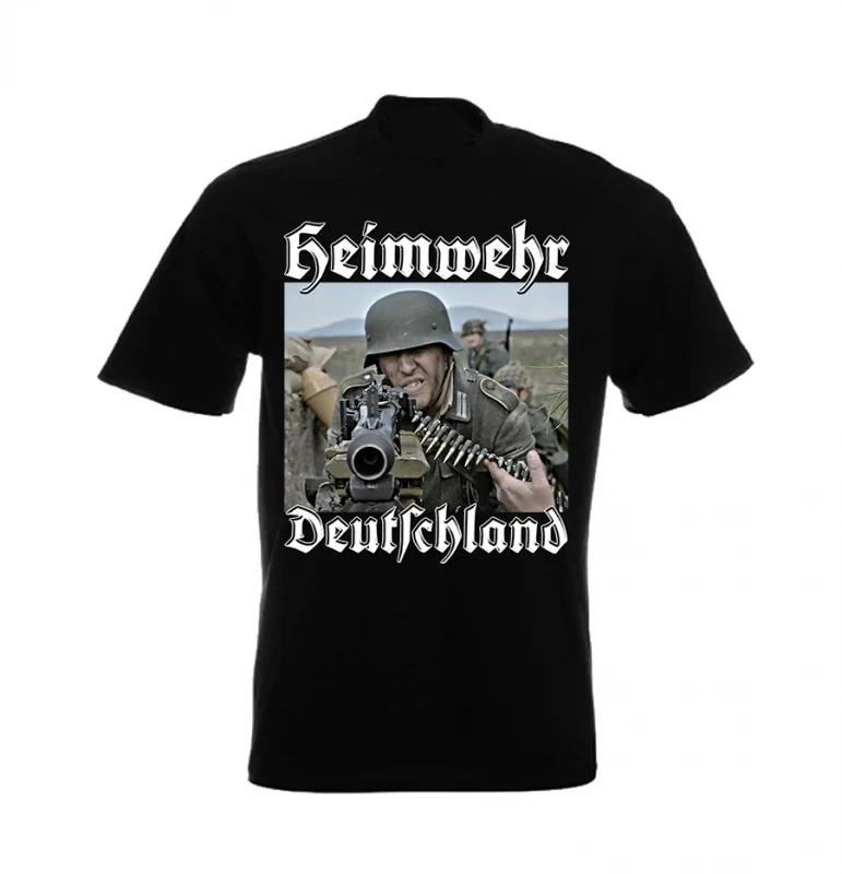 WWII German MG-42 Machine Gun Shooter T-Shirt 100% Cotton O-Neck Summer Short Sleeve Casual Mens T-shirt Size S-3XL