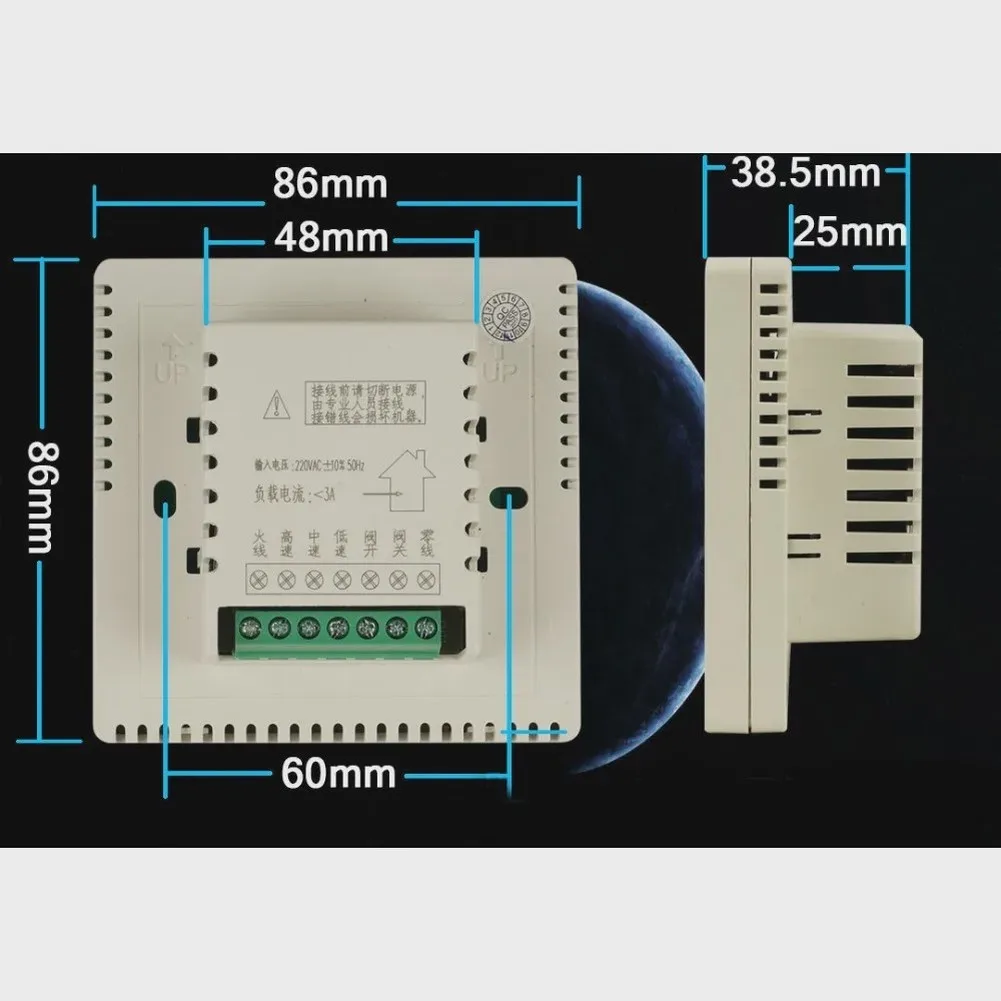 2026 New LCD Programmable Thermostat For Central AC Heating Cooling Ventilation Temperature Control Switch White 86x86mm