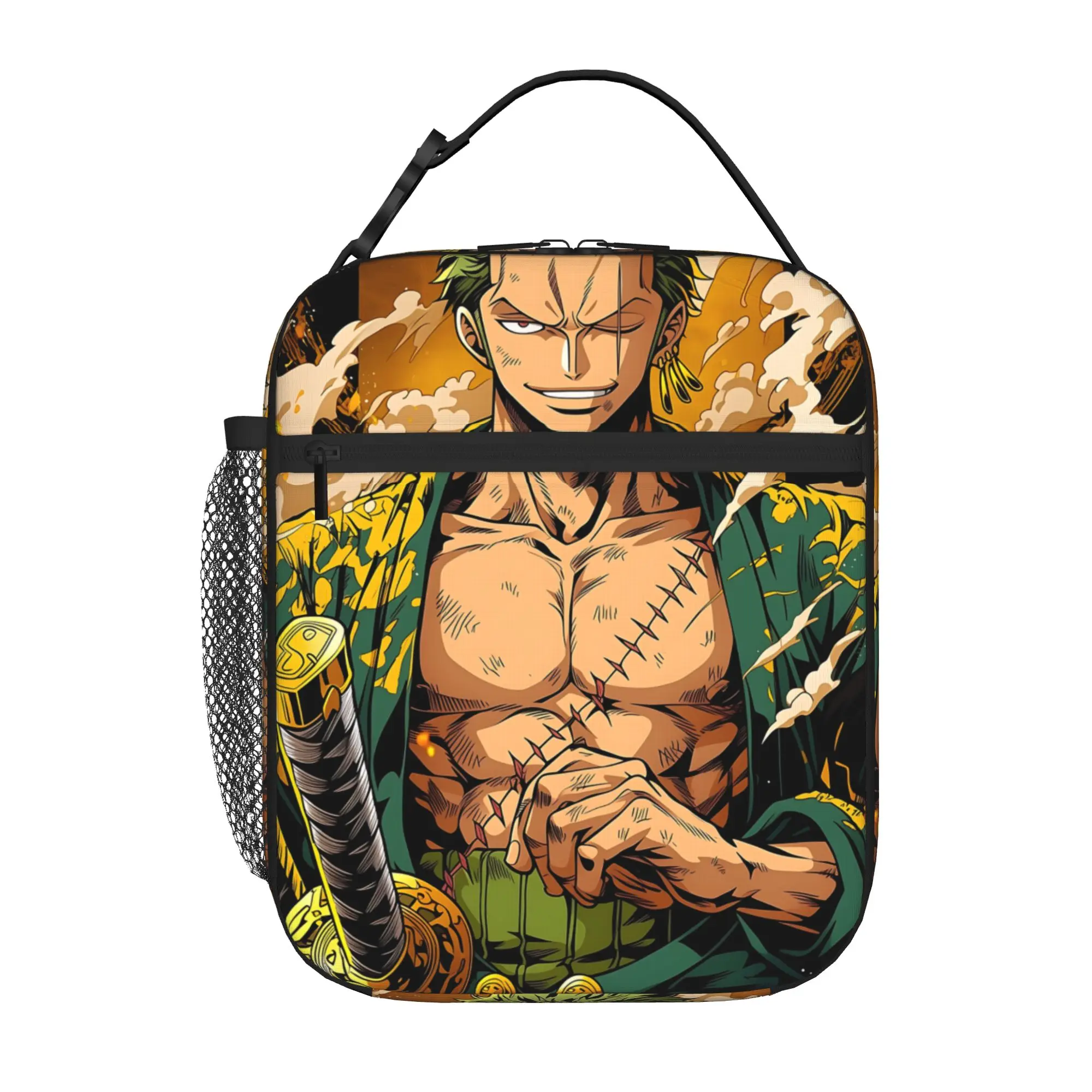 One Piece Anime Zoro Insulated Lunch Bag Insulation Bento Pack Rice Bag  bolsa Student Bento Lunch Handbag Insulation