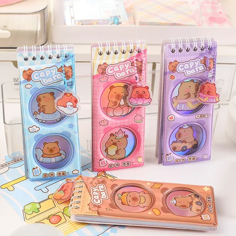 16Pcs Cute Capybara Spiral Lined Notebooks Thicker Paper Planner Daily Notes Journal Book for School Office Stationery Supplies