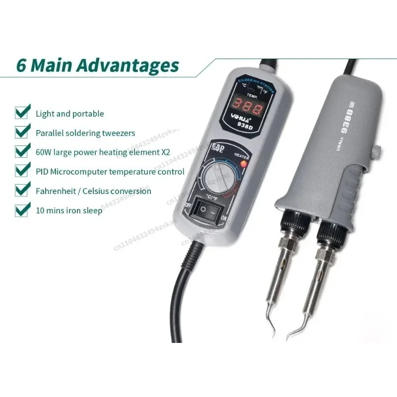 BB 938D 120W Portable Digital Mini Electric Soldering Iron Tweezers Soldering Station Welding tools For BGA SMD Repair