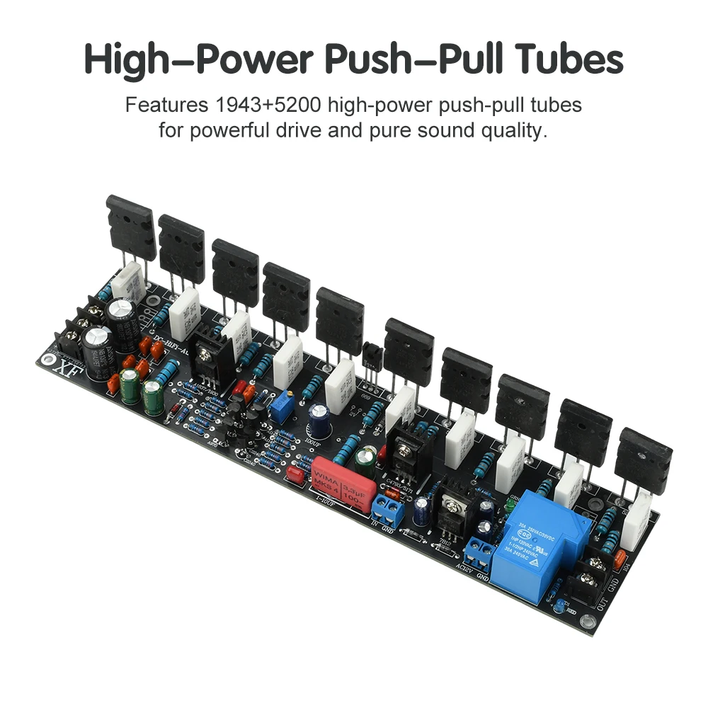 DC 20V-90V 500W 400W 300W 200W Leistungsverstärkerplatine 1943+5200 Mono HIFI Paar-Röhrenverstärker Hochleistungs-Audioverstärkerplatine – Detail 1