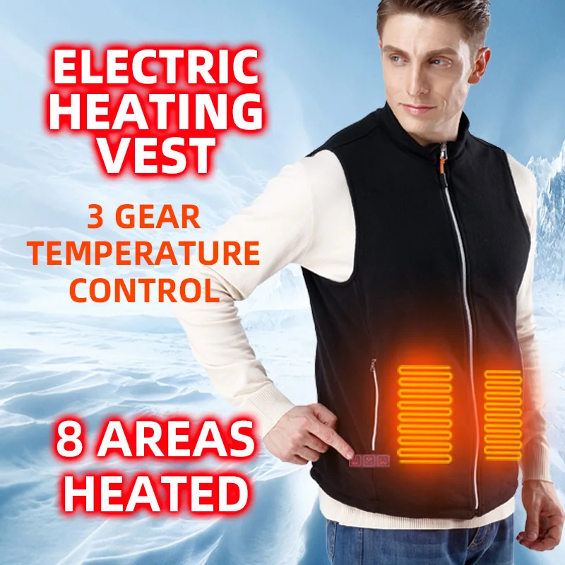 

2024 Unisex 8 Areas Heated Vest Men Women Usb Electric Self Heating Men Vests Warming Coat Mens Jacket Thermal Heated Clothes