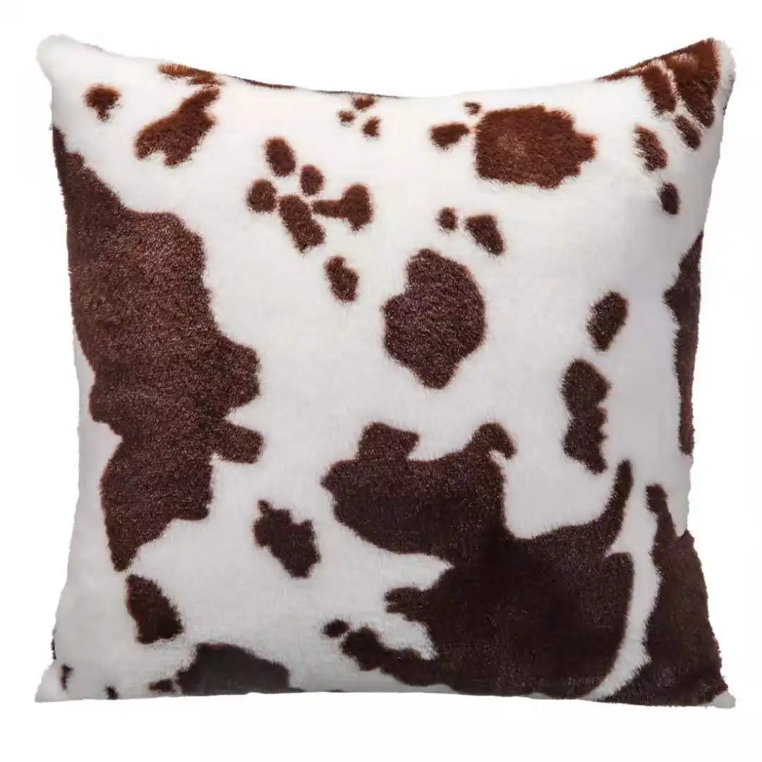 Cow Skin Pillows Case Cow Brown Black Spot Pillowcases Sofa Bed Garden Chair Pillow Cover 45x45 Home Decor Room Aesthetics