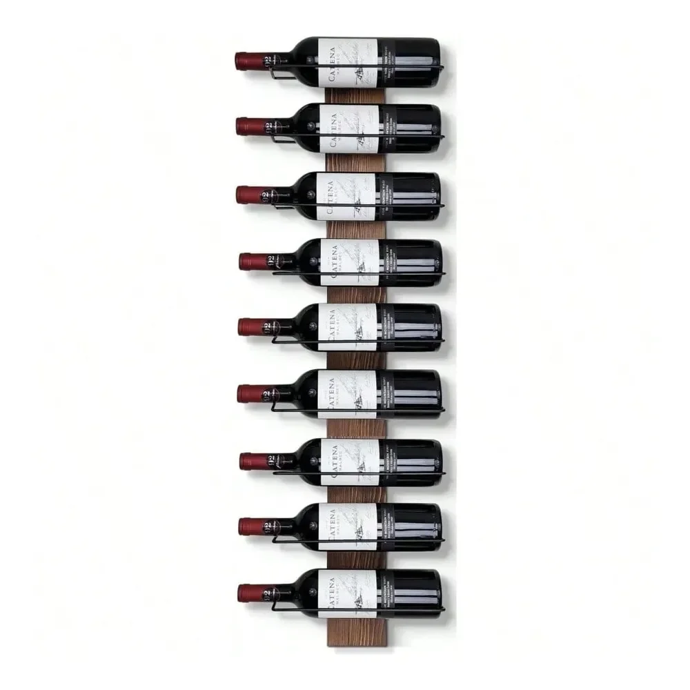 

Настенная деревянная подставка для 9 винных бутылок для баров, погребов, столовых