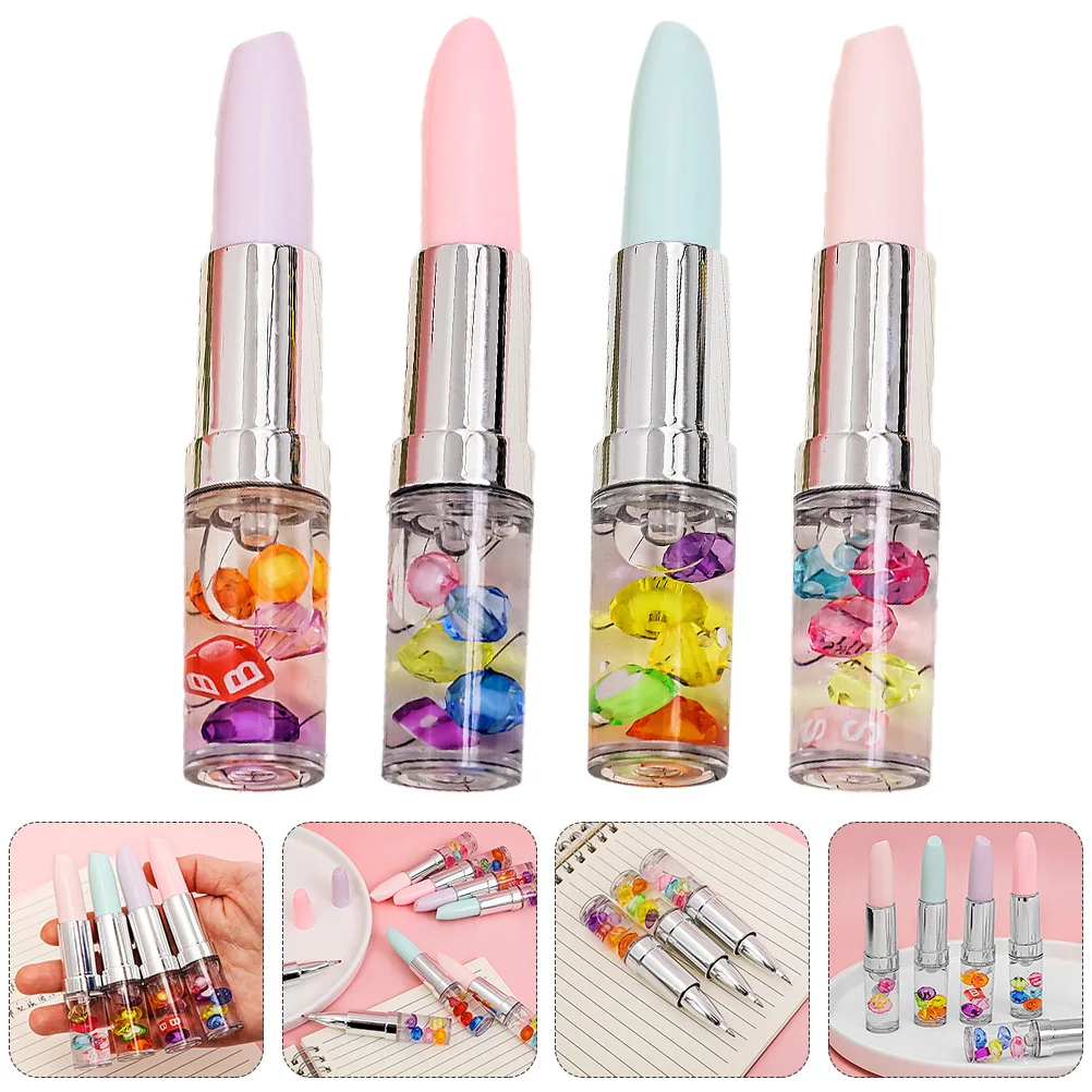 

4 Pcs Small Lipstick Pen Water-based Signature ing Plastic Student Lipsticks