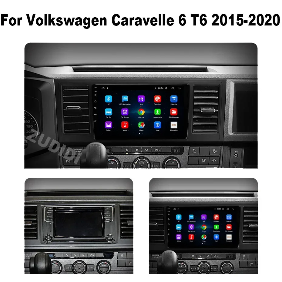 Android 13 Carplay Car Radio Multimedia Player For Volkswagen Caravelle 6 T6 2015 - 2020 Head Navigation GPS Android Wifi 4G