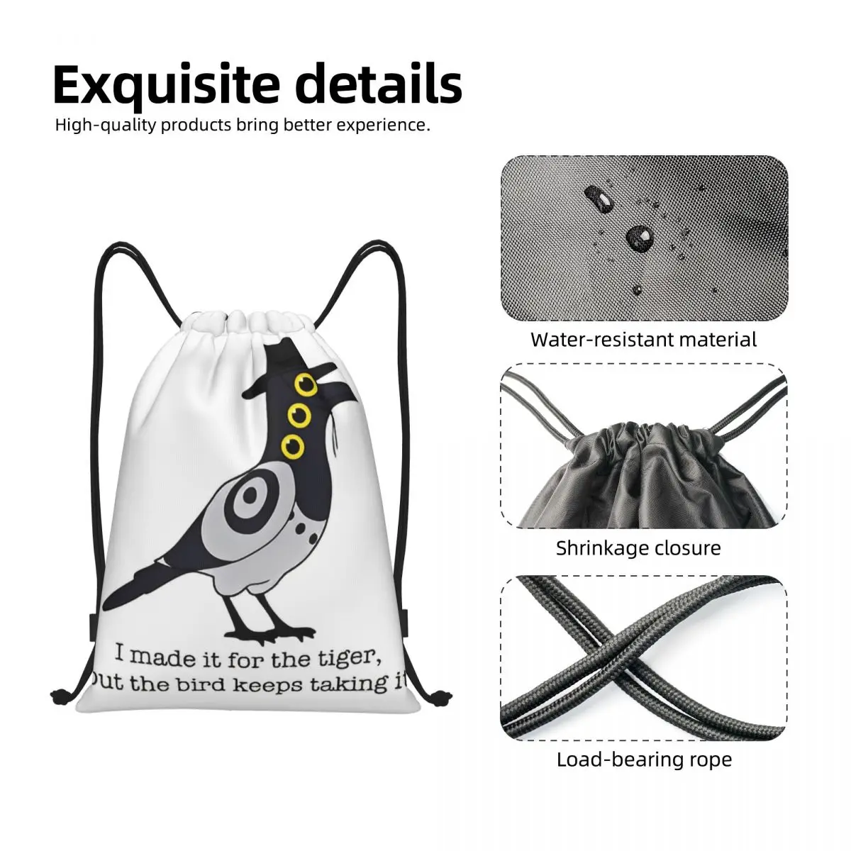 KPop Demon Hunters Bird Drawstring Bags Sports Backpack Gym Sackpack String Bags for Hiking