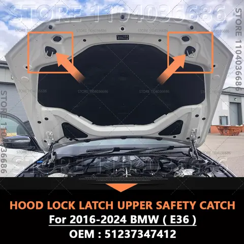 2016-2024 BMW 530i 540i 640i 740i 750i X3 X4 X5 X6 X7 Z4 M5 후드 잠금 래치 상단 안전 캐치 51237347412