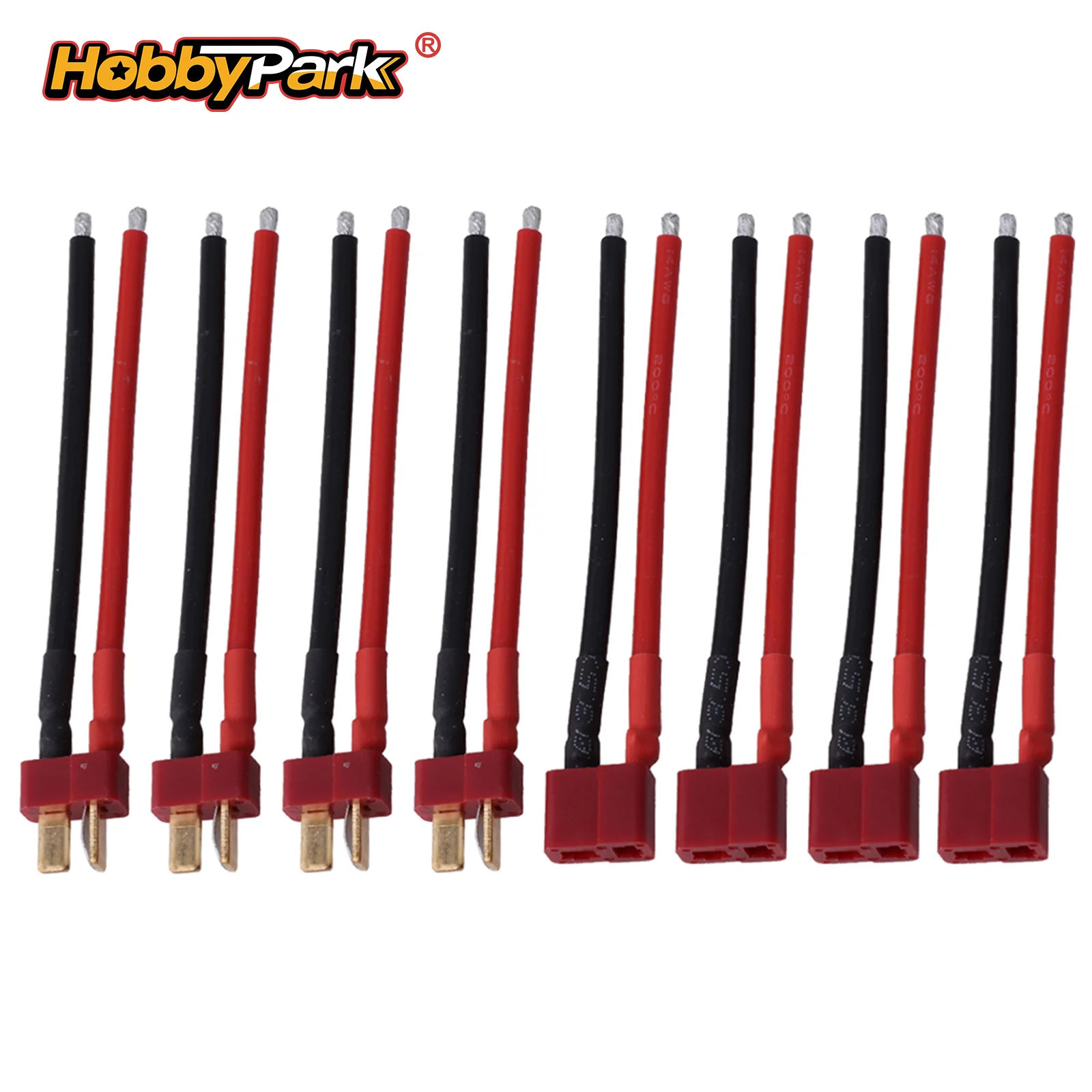 HobbyPark T-Stecker Deans Männlich/Weiblich Verlängerungskabel 80mm 14AWG Draht für RC Drohne Quadcopter Boot Auto Lipo Akku
