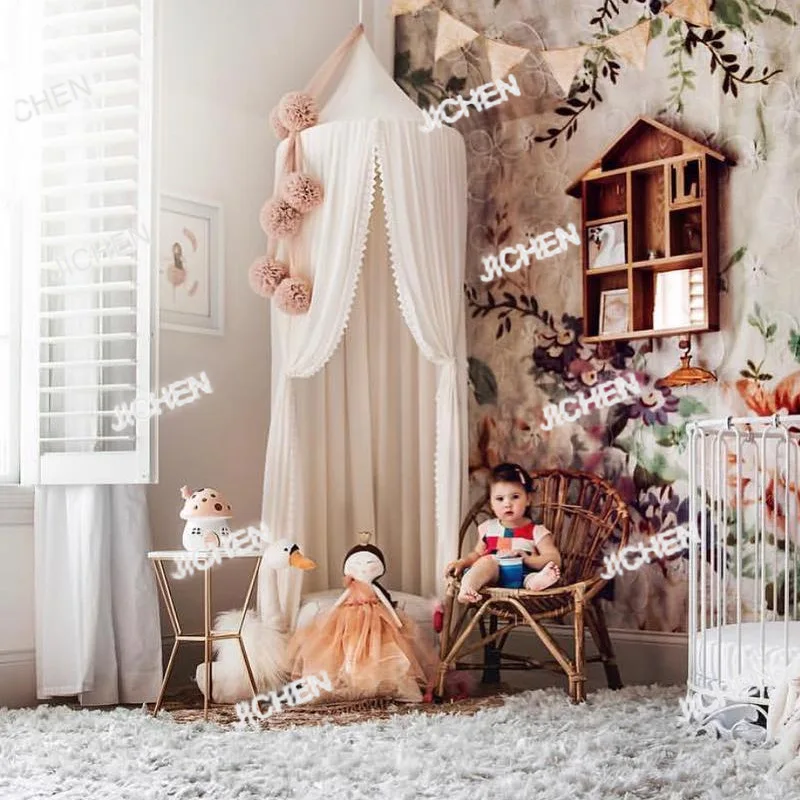 

ins Nordic style chiffon lace dome mosquito net chiffon lace dome mosquito net bed curtain decoration