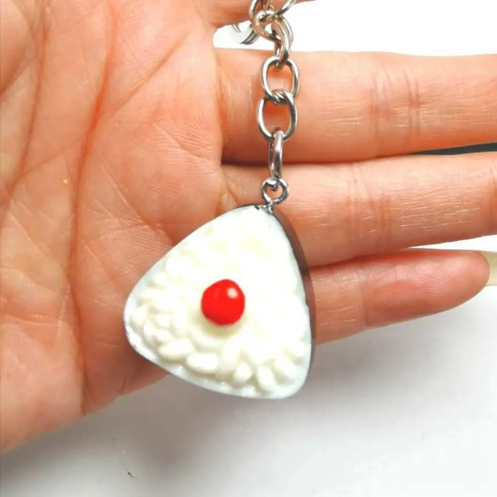 Resin Simulation Japanese Sushi Key Chain Japanese Rice Ball Sushi Mini Mini Cartoon Japanese Food Keyring Simulation Food Model