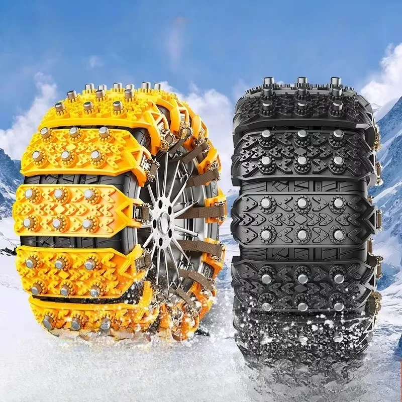 Snow Chains for Car Tires Universal Fit Heavy Duty Anti Slip Traction for SUV Sedan Winter Driving on Snow Ice Roads