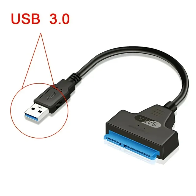 Cabo de Disco Rígido para HDD SATA para USB 2.0 3.0, Fonte de Alimentação Auxiliar, Tipo-C 3.1 para SATA7 + 15Pin, Disco Rígido, Cabo Easy Drive, 2.5"