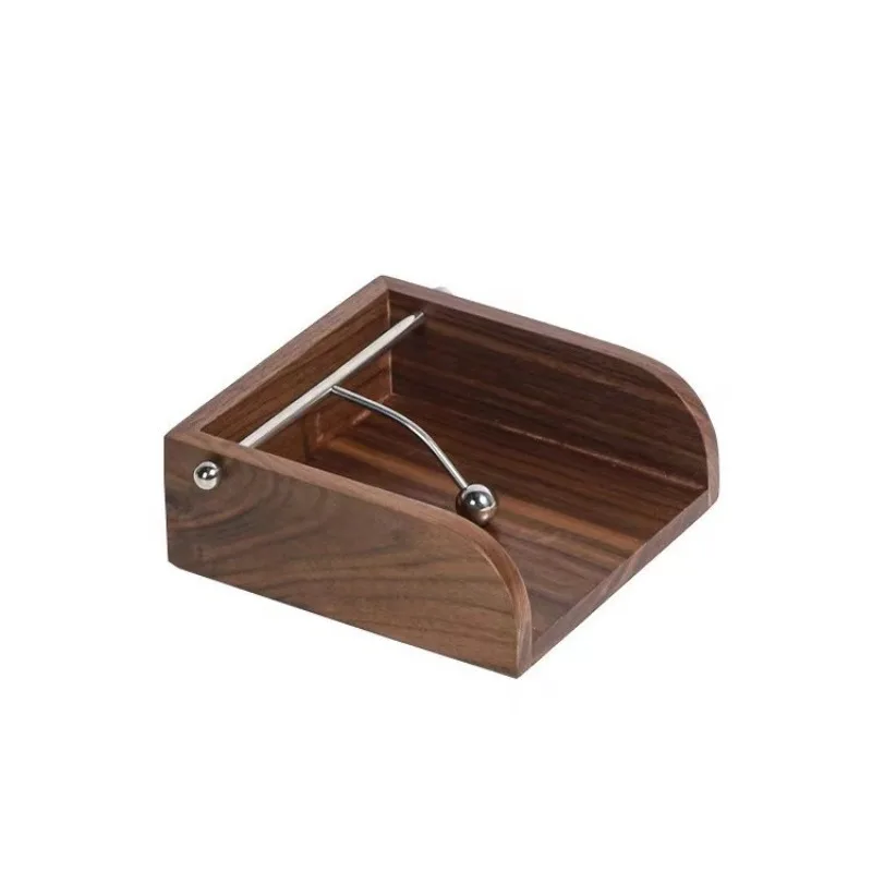 Restaurant hotel tissue box, mahogany fixed-point square napkin box, bracket light luxury stainless steel pumping