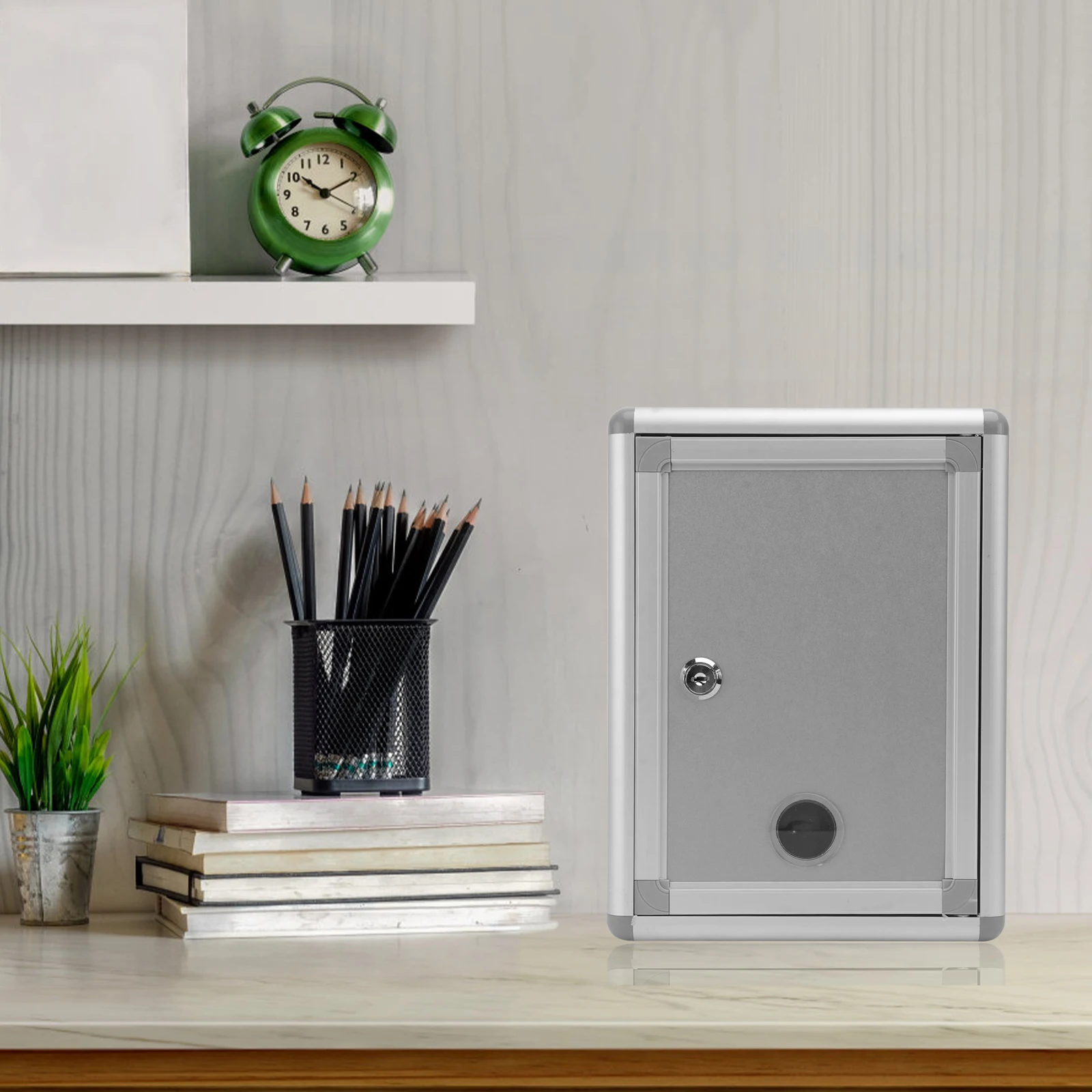 

Aluminium Alloy Mailbox Small Ballot Box Waterproof Lock Home Office Secure Suggestion Decorative Post Box Durable Retro Style