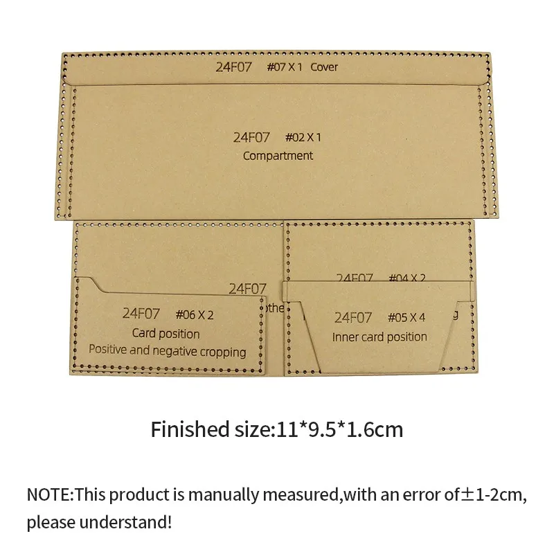 NUBECOM Handcraft Pocket Purse Making Paper Templates Stencil Set, Leather Tool, Wallet Leather Template, DIY Supplies